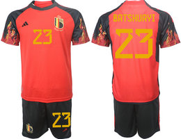 Belgium #23 BATSHUAYI Home 2022 World Cup National Soccer Jersey