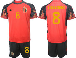 Belgium #8 TIELEMANS Home 2022 World Cup National Soccer Jersey