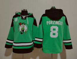 Boston Celtics #8 Kristaps Porzingis Stitched Hoodies