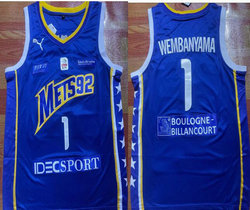 Victor Wembanyama Metropolitans 92 2023 NBA Draft Top Prospect Blue Jersey