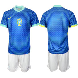 Brazil 2024-25 Blank Away Soccer Jersey