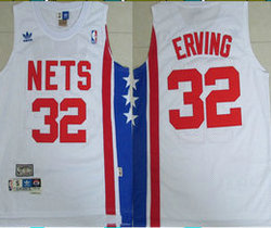 Brooklyn Nets #32 Julius Erving White Throwback Authentic Stitched NBA jersey