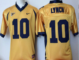 California Golden Bears #10 Marshawn Lynch Yellow Authentic Stitched NCAA Jersey
