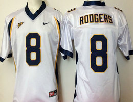 California Golden Bears #8 Aaron Rodgers White Authentic Stitched NCAA Jersey