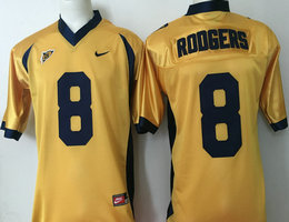 California Golden Bears #8 Aaron Rodgers Yellow Authentic Stitched NCAA Jersey