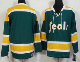 California Golden Seals Blank Teal CCM Authentic Stitched NHL jerseys