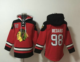 Chicago Blackhawks #98 Connor Bedard Red All Stitched Hooded Sweatshirt