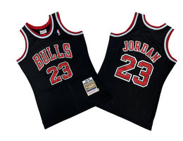 Chicago Bulls #23 Michael Jordan Black 97-98 Hardwood Classic Authentic Stitched NBA Jersey