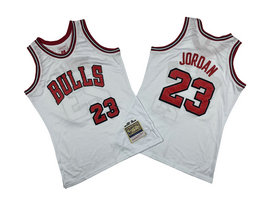Chicago Bulls #23 Michael Jordan White 84-85 Hardwood Classic Authentic Stitched NBA Jersey