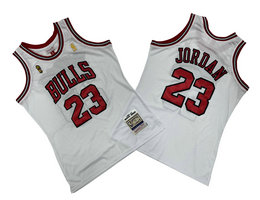 Chicago Bulls #23 Michael Jordan White 96-97 Final Hardwood Classic Authentic Stitched NBA Jersey