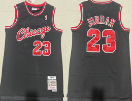 Chicago Bulls #23 Michael Jordan red Chicago 197-98 Hardwood Classic Authentic Stitched NBA Jersey