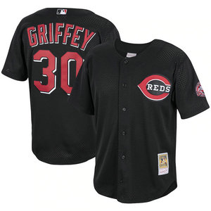 Cincinnati Reds Ken Griffey Jr. Mitchell & Ness Black Cooperstown Collection Batting Practice Jersey.webp