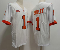 Clemson Tigers #1 Will Shipley White Vapor Untouchable Authentic Stitched NCAA Jersey