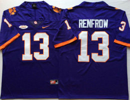 Clemson Tigers #13 Hunter Renfrow Purple Limited Vapor Untouchable Authentic Stitched NCAA Jersey
