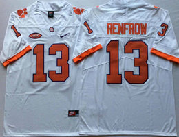 Clemson Tigers #13 Hunter Renfrow White Limited Vapor Untouchable Authentic Stitched NCAA Jersey