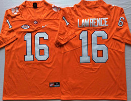 Clemson Tigers #16 Trevor Lawrence Orange Vapor Untouchable Authentic Stitched NCAA Jersey
