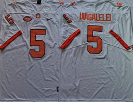 Clemson Tigers #5 D.J. Uiagalelei White Vapor Untouchable Authentic Stitched NCAA Jersey
