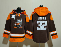 Cleveland Browns #32 Jim Brown Stitched Hoodies