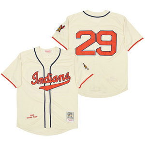 Cleveland Indians #29 Satchel Paige Cream 1948 Throwback Authentic Stitched MLB jersey