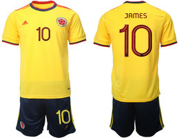 Colombia #10 JAMES Home 2022 World Cup National Soccer Jersey