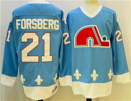 Colorado Avalanche #21 Peter Forsberg Blue Authentic Stitched NHL Jersey