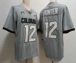 Colorado Buffaloes #12 Travis Hunter Gray Authentic stitched Football jersey
