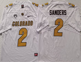 Colorado Buffaloes #2 Shedeur Sanders White 2023 F.U.S.E Authentic Stitched NCAA Jersey