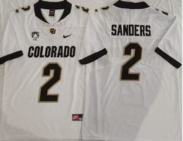 Colorado Buffaloes #2 Shedeur Sanders White Vapor Untouchable Authentic Stitched NCAA Jersey