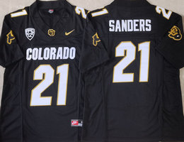 Colorado Buffaloes #21 Shedeur Sanders Black arm with patch 2023 F.U.S.E Authentic Stitched NCAA Jersey