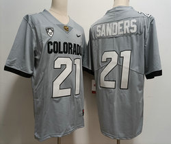 Colorado Buffaloes #21 Shilo Sanders Gray Authentic stitched Football jersey
