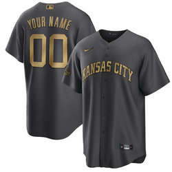 Custom Nike Kansas City Royals Charcoal 2022 All Star Authentic Stitched MLB Jersey