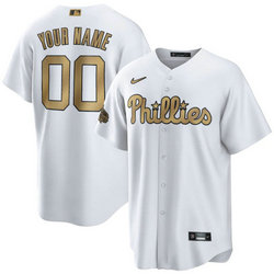 Custom Nike Philadelphia Phillies White 2022 All Star Authentic Stitched MLB Jersey