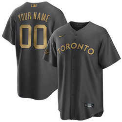 Custom Nike Toronto Blue Jays Charcoal 2022 All Star Authentic Stitched MLB Jersey