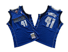Dallas Mavericks #41 Dirk Nowitzki Blue 10-11 Hardwood Classic Authentic Stitched NBA Jersey