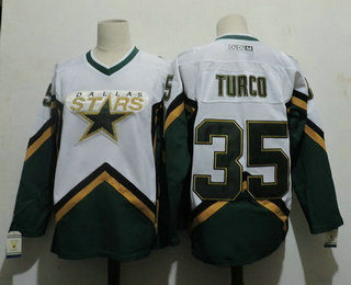 Dallas Stars #35 MARTY TURCO 2003 White CCM Throwback Stitched Vintage Hockey