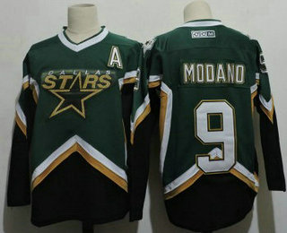 Dallas Stars #9 Mike Modano 2005 Green CCM Throwback Stitched Vintage Hockey