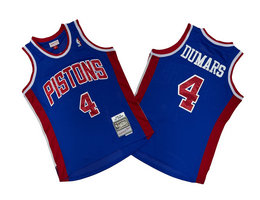 Detroit Pistons #4 Joe Dumars Blue 88-89 Hardwood Classics Authentic Stitched NBA jersey