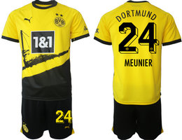 Dortmund 2023-24 #24 MEUNIER Home Soccer Club Jersey