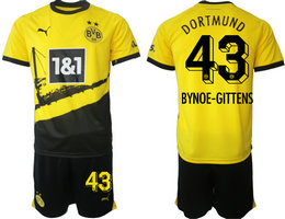 Dortmund 2023-24 #43 BYNOE-GITTENS Home Soccer Club Jersey