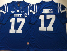 Duke Blue Devils #17 Daniel Jones Blue College Football Jersey