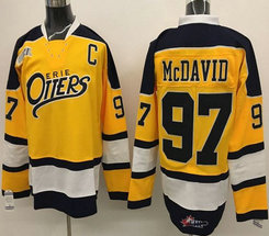 Erie Otters #97 Connor McDavid Yellow CCM Stitched NHL Jersey