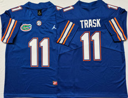 Florida Gators #11 Kyle Trask Blue With Patch Authentic Stitched NCAA Jersey
