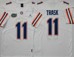 Florida Gators #11 Kyle Trask White With Patch Authentic Stitched NCAA Jersey