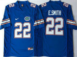 Florida Gators #22 Emmitt Smith Blue With Patch Authentic Stitched NCAA Jersey