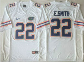 Florida Gators #22 Emmitt Smith White With Patch Authentic Stitched NCAA Jersey