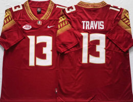 Florida State Seminoles #13 Jordan Travis Red Stitched NCAA College Football Jersey