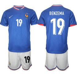 France 2024-25 #19 BENZEMA Home Soccer Jersey