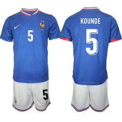 France 2024-25 #5 KOUNDE Home Soccer Jersey
