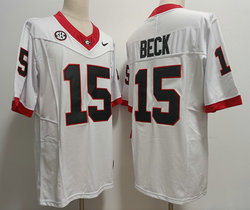 Georgia Bulldogs #15 Carson Beck White 2023 F.U.S.E Stitched NCAA Jersey