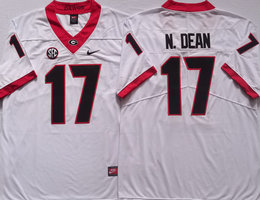 Georgia Bulldogs #17 Nakobe Dean White Vapor Untouchable Limited Authentic Stitched NCAA Jersey